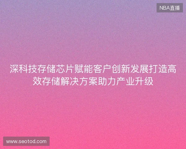 深科技存储芯片赋能客户创新发展打造高效存储解决方案助力产业升级 深科技存储芯片赋能客户创新发展打造高效存储解决方案助力产业升级